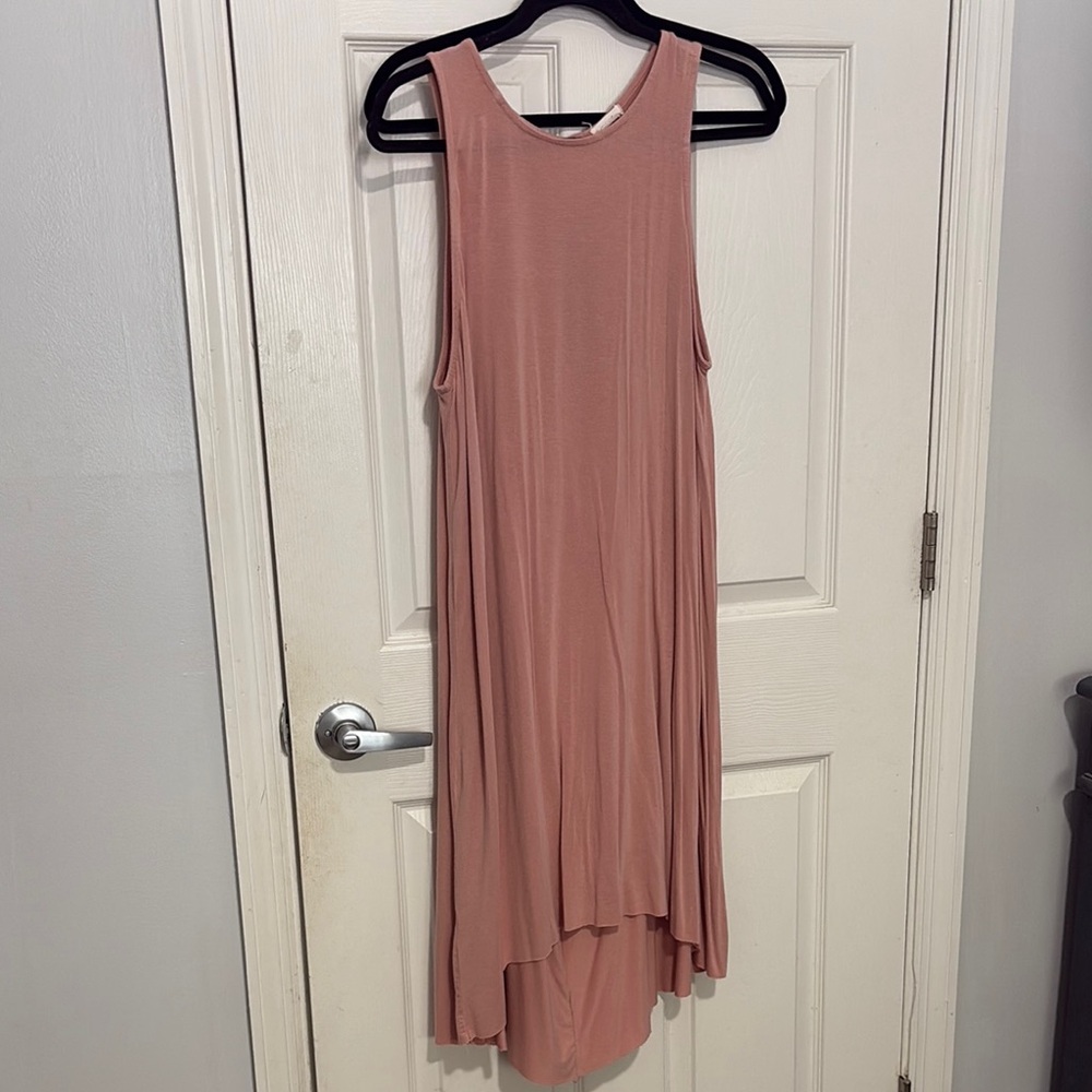 ODDY Pink High Low Sundress Sleeveless Scoop Neck Casual